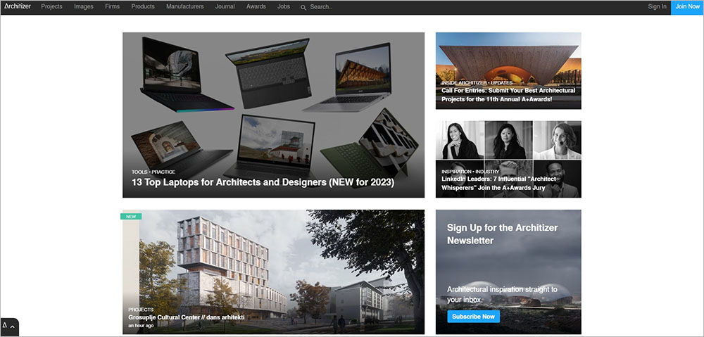 Architizer Homepage 1 